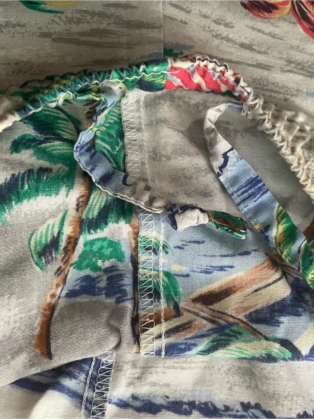 Mens Hawaiian Scenic Beach Surf Coastal Print Elastic Waist Shorts Nautica-L/XL